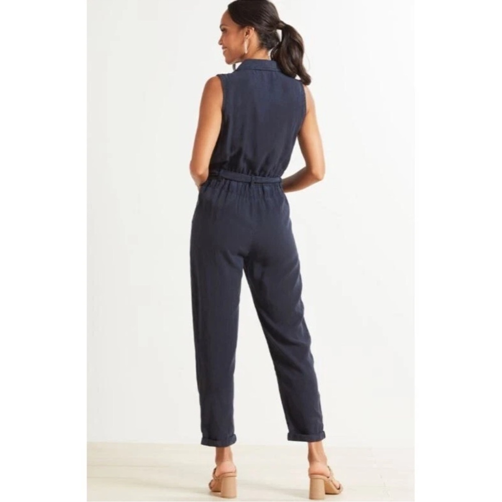 Cloth & Stone x Sundance Women's Odette Tencel Dark Blue Jumpsuit Medium New - Picture 3 of 8